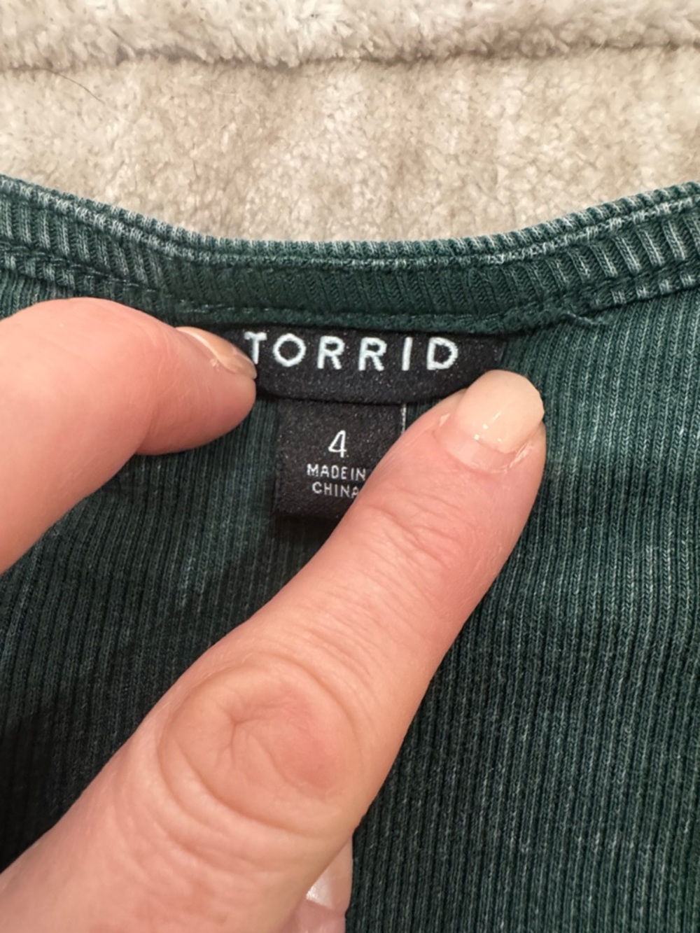 Torrid Green Mineral Wash Boho Top 4X Cotton Modal Stretch Tunic - Picture 7 of 9